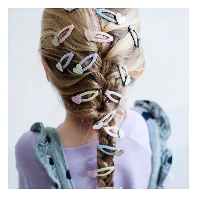 Confezione da 5 barrette cuore mini | Beige