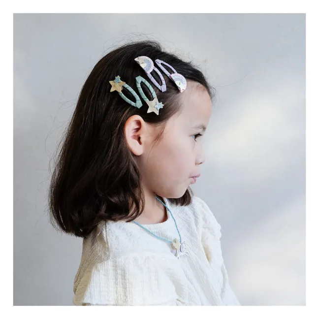 Lot 4 Barrettes Arc-en-ciel | Vert