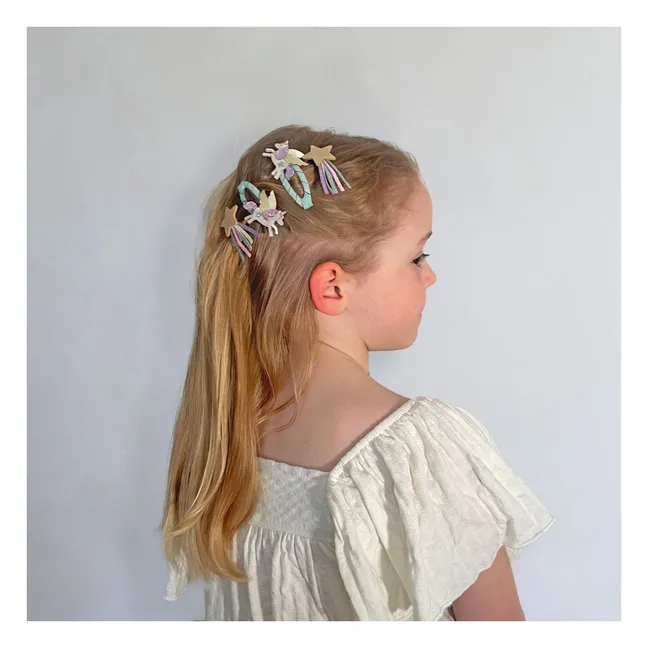 Set di 4 clip Unicorno | Dorato