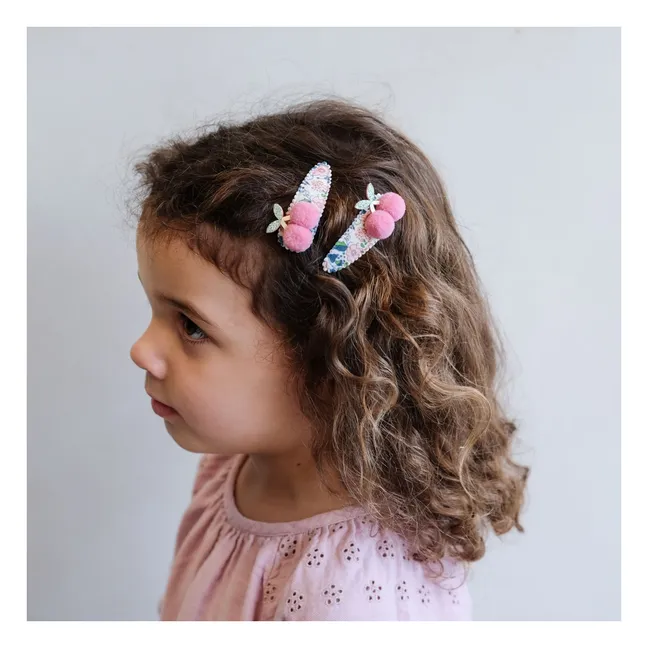 2er-Set Pompon-Spangen | Rosa