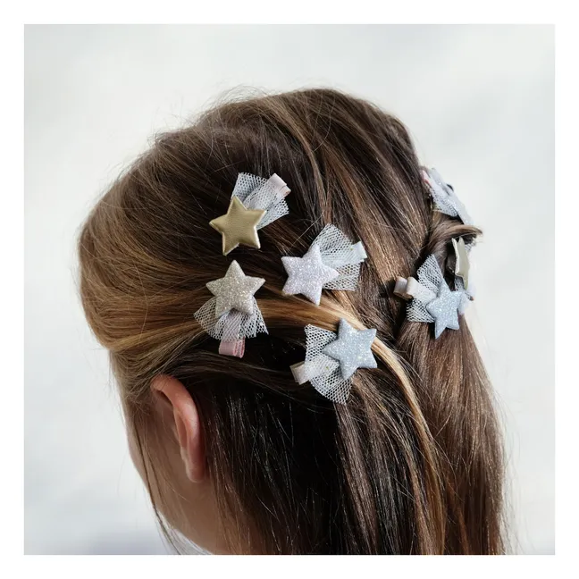 8er-Pack Mini-Spangen mit Glitzer | Gold