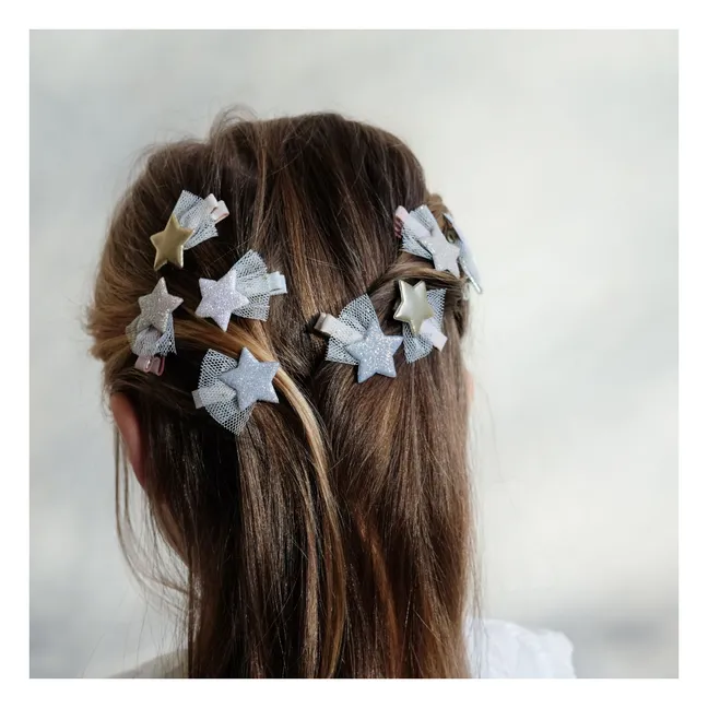 8er-Pack Mini-Spangen mit Glitzer | Gold