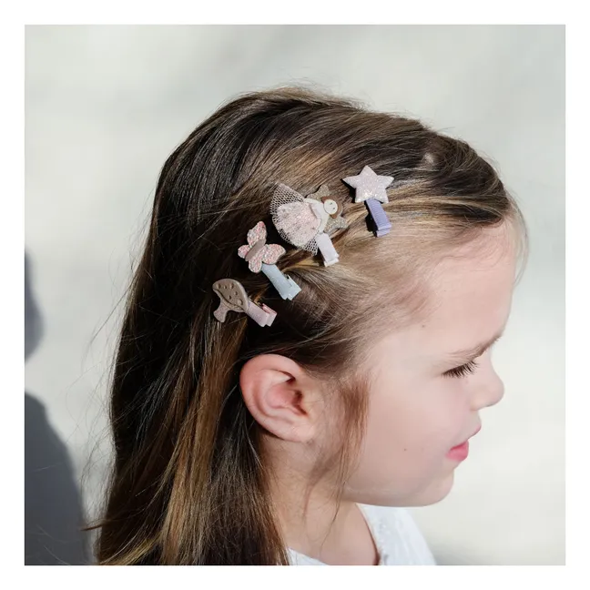 6er-Pack Mini-Spangen Fee | Rosa