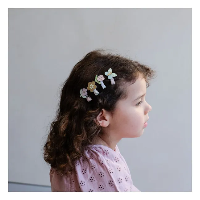 Lot 8 Mini-Spangen Bouquet | Flieder