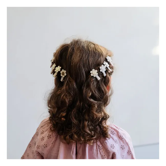 Lot 8 Mini Barrettes Camomille | Beige