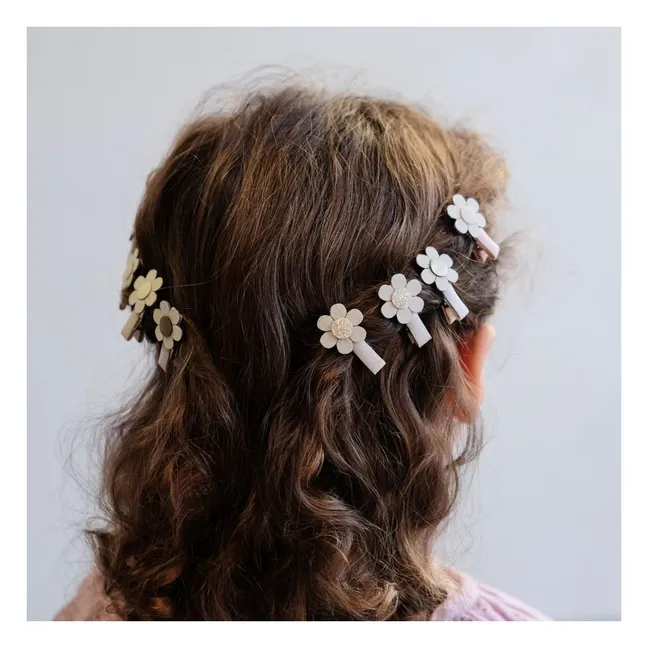 Lot 8 Mini Barrettes Camomille | Beige