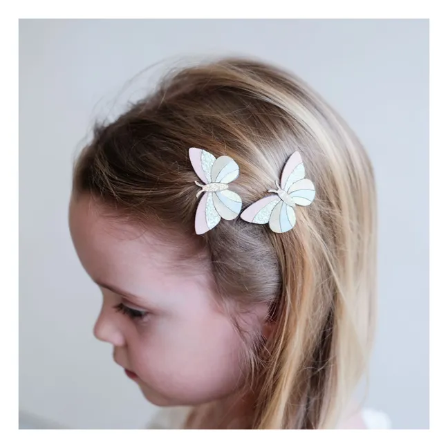Lot 2 Barrettes Papillon | Rose pâle