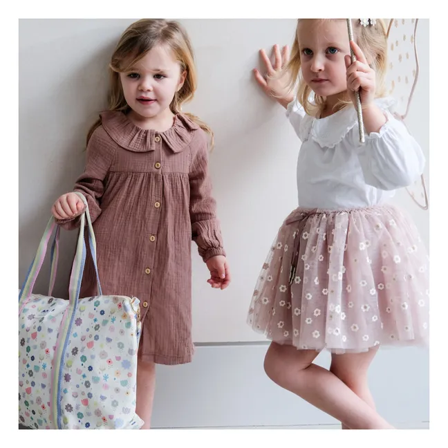 Sac Weekend Fleuri | Ecru