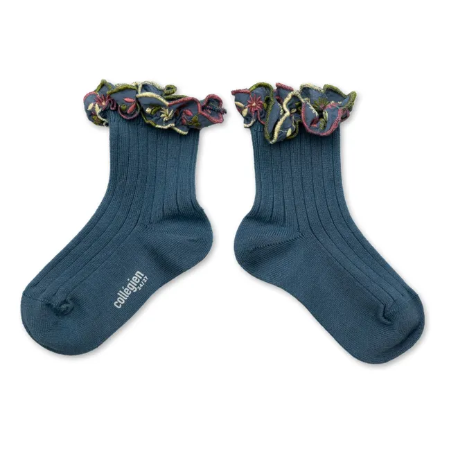 Calcetines de anémona | Azul oscuro