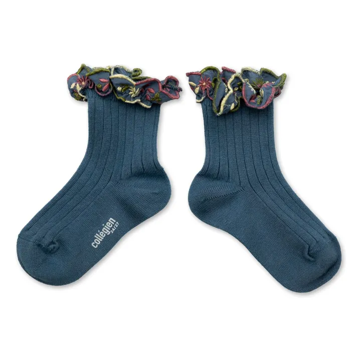 Chaussettes Anémone | Bleu foncé- Image produit n°1