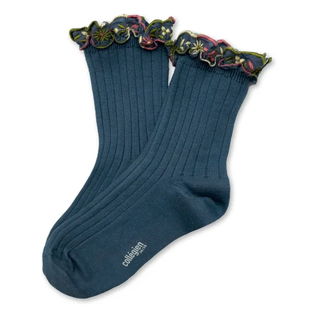 Calcetines de anémona | Azul oscuro