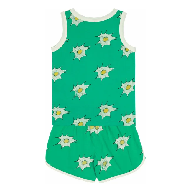 Egg Summer Shorts and Tank Top Set | Green