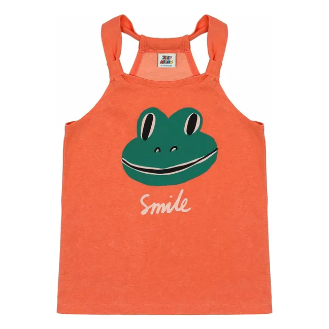 Smiling Frog Pigment tank top | Orange