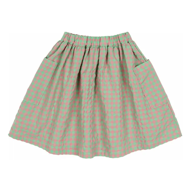 Falda con bolsillos tejida en tomate | Verde Menta