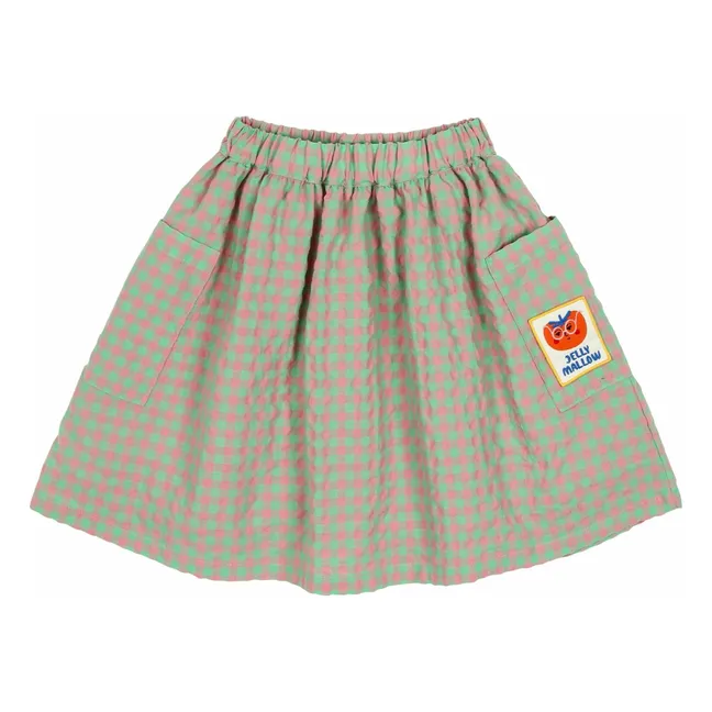Falda con bolsillos tejida en tomate | Verde Menta
