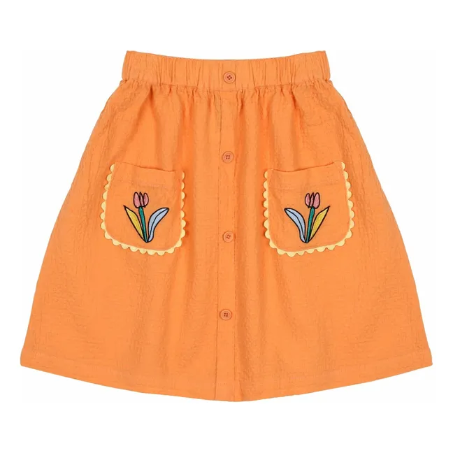 Falda Flower Pocket | Naranja