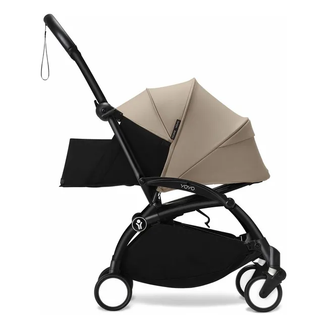 Poussette nouveau-né YOYO³ 0+ Châssis noir | Taupe