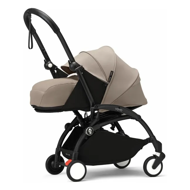 Silla de paseo para recién nacidos YOYO³ 0+ Chasis negro | Topo