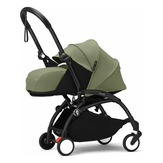Poussette YOYO³ complète 0+ et 6+ Châssis noir | Olive