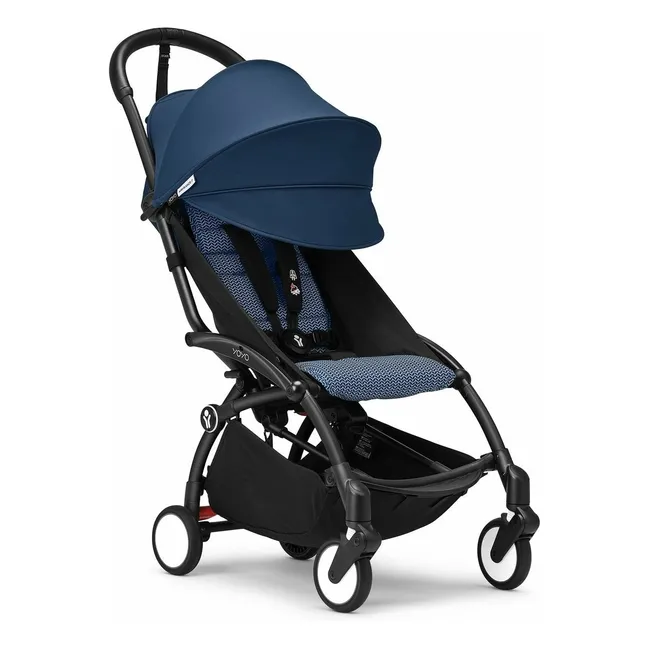 Poussette YOYO³ complète 0+ et 6+ Châssis noir | Bleu Air France