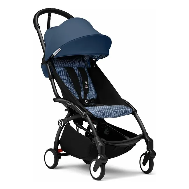 Poussette YOYO³ complète 0+ et 6+ Châssis noir | Bleu Air France