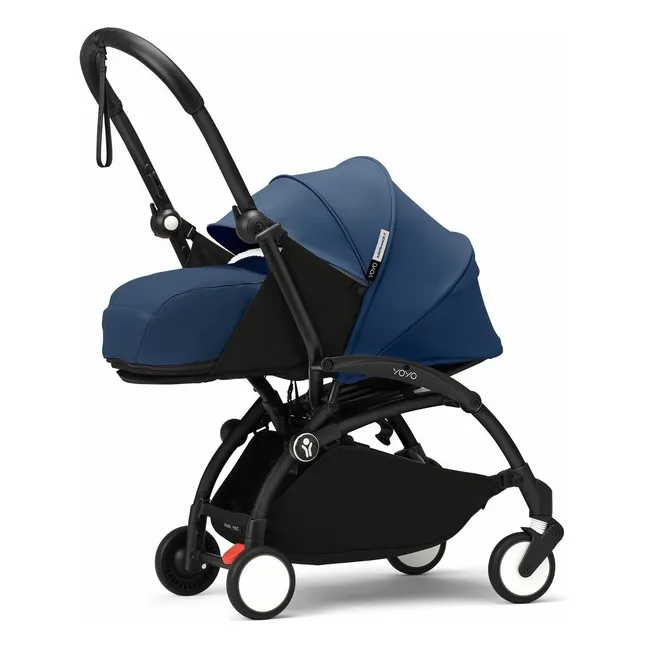 Poussette YOYO³ complète 0+ et 6+ Châssis noir | Bleu Air France