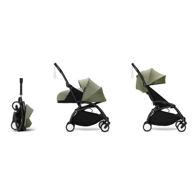 Poussette YOYO³ complète 0+ et 6+ Châssis noir | Olive