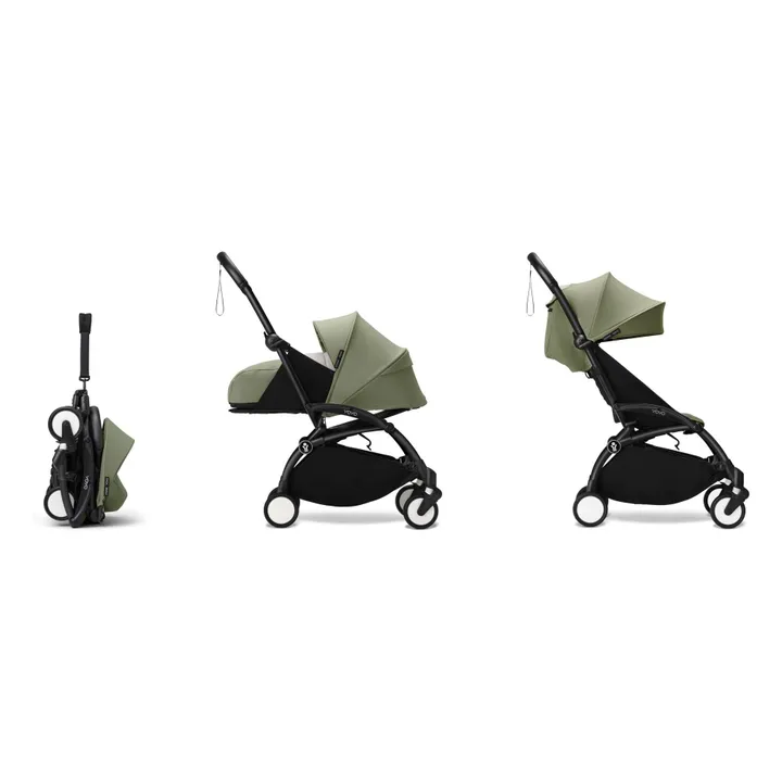 Poussette YOYO³ complète 0+ et 6+ Châssis noir | Olive- Image produit n°0