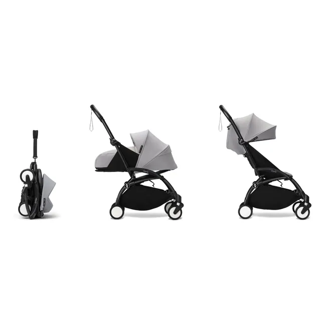 YOYO³ complete stroller 0+ and 6+ Black frame | Stone