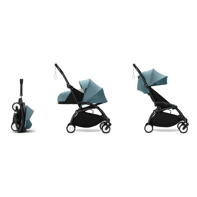 Poussette YOYO³ complète 0+ et 6+ Châssis noir | Aqua