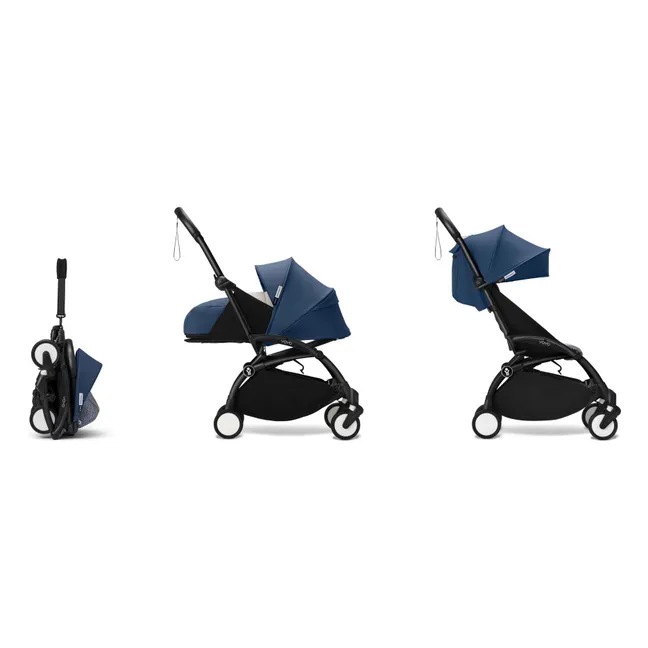 Poussette YOYO³ complète 0+ et 6+ Châssis noir | Bleu Air France