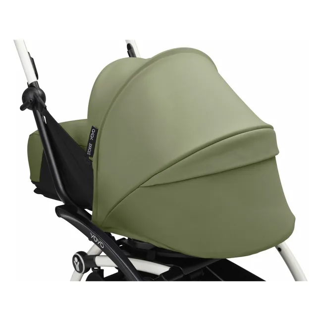Poussette nouveau-né YOYO³ 0+ Châssis blanc | Olive