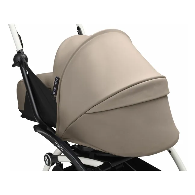 Poussette nouveau-né YOYO³ 0+ Châssis blanc | Taupe