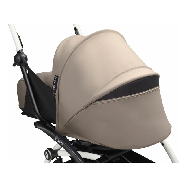 Poussette nouveau-né YOYO³ 0+ Châssis blanc | Taupe