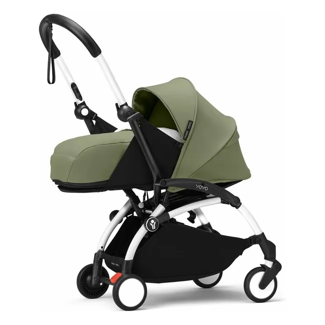 YOYO³ cochecito completo 0+ y 6+ Chasis blanco | Olive