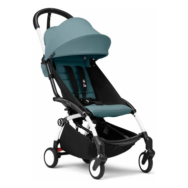 Poussette YOYO³ complète 0+ et 6+ Châssis blanc | Aqua