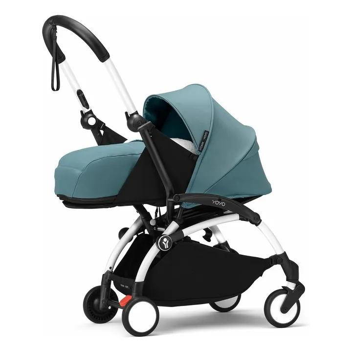Poussette YOYO³ complète 0+ et 6+ Châssis blanc | Aqua- Image produit n°1