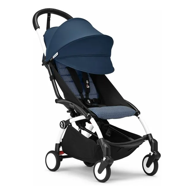 Poussette YOYO³ complète 0+ et 6+ Châssis blanc | Bleu Air France