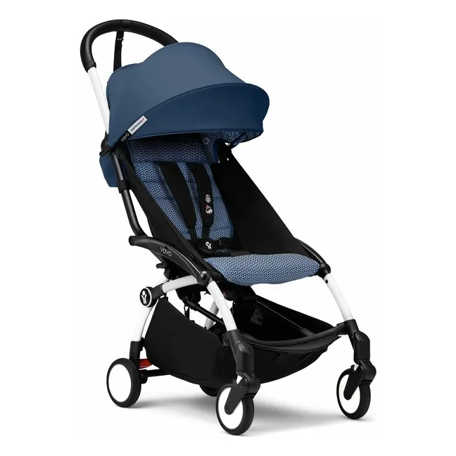 Poussette YOYO³ complète 0+ et 6+ Châssis blanc | Bleu Air France