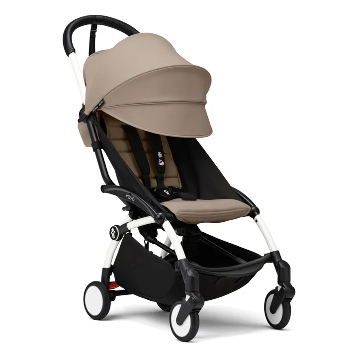 Poussette YOYO³ complète 0+ et 6+ Châssis blanc | Taupe- Image produit n°4