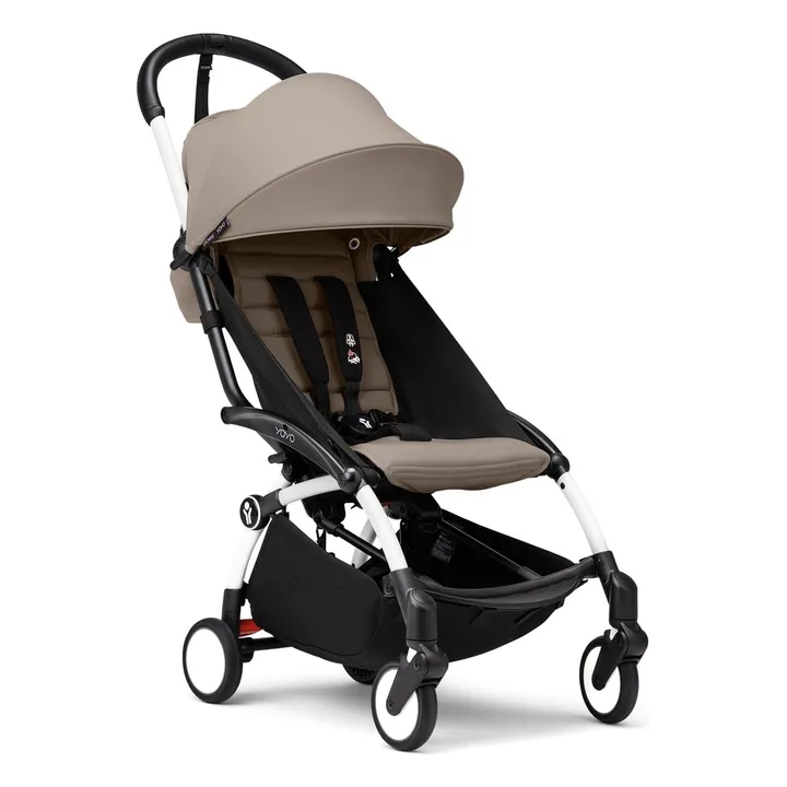 Poussette YOYO³ complète 0+ et 6+ Châssis blanc | Taupe- Image produit n°3