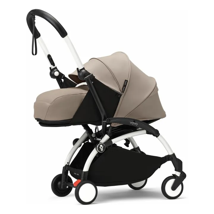 Poussette YOYO³ complète 0+ et 6+ Châssis blanc | Taupe- Image produit n°2