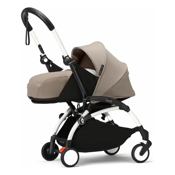 Poussette YOYO³ complète 0+ et 6+ Châssis blanc | Taupe- Image produit n°1