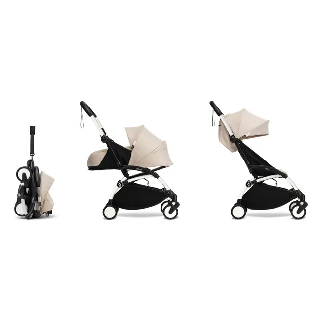 YOYO³ Bonpoint cochecito completo 0+ y 6+ Chasis blanco | Beige