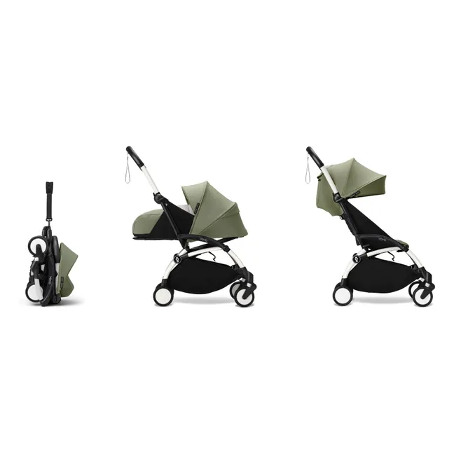 Poussette YOYO³ complète 0+ et 6+ Châssis blanc | Olive