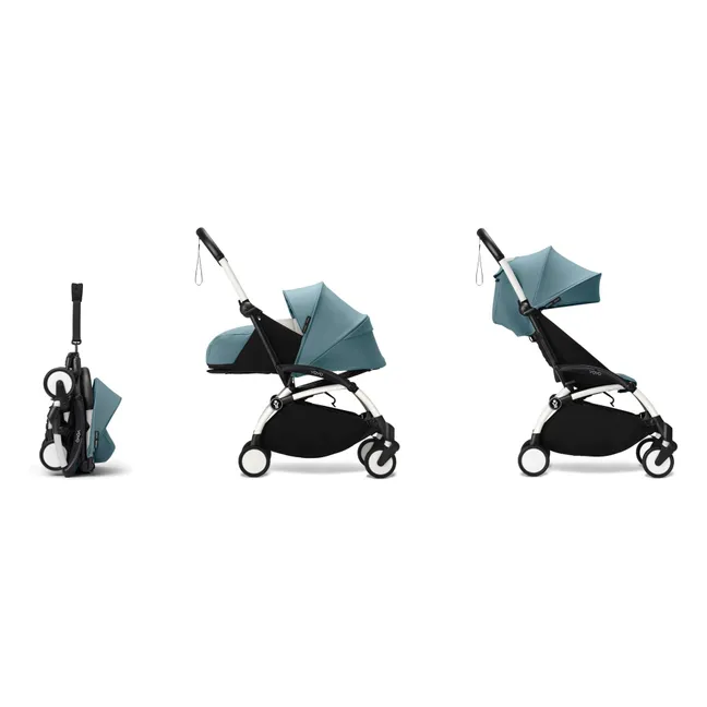 Poussette YOYO³ complète 0+ et 6+ Châssis blanc | Aqua