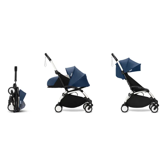 Poussette YOYO³ complète 0+ et 6+ Châssis blanc | Bleu Air France
