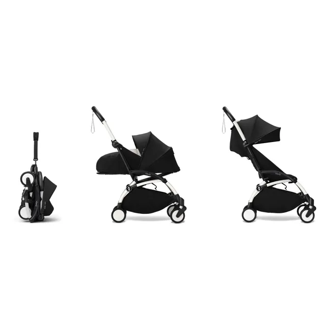 Poussette YOYO³ complète 0+ et 6+ Châssis blanc | Noir