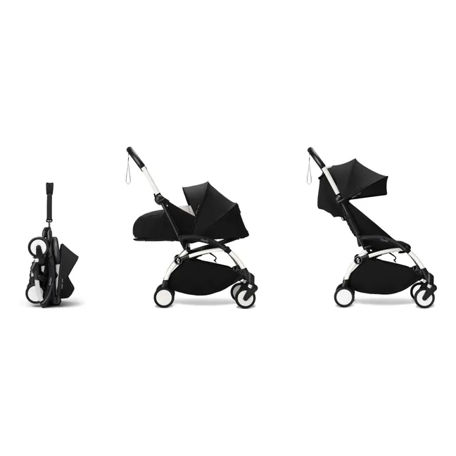 YOYO³ silla de paseo completa 0+ y 6+ Chasis blanco | Negro