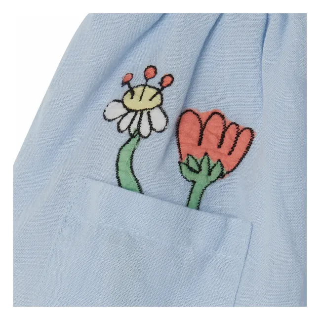 Conjunto de vestido y bloomer de lino | Vaquero